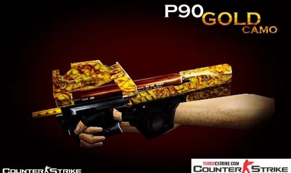 Модель P90 «Golden Camo» для CS 1.6