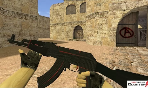 Модель AK-47 «Красная линия» с анимацией осмотра для CS 1.6