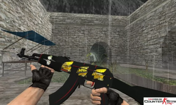 Модель HD AK-47 «Redline» с наклейками для CS 1.6