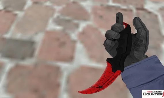 Модель ножа «Karambit - Crimson Web» с анимацией осмотра для CS 1.6