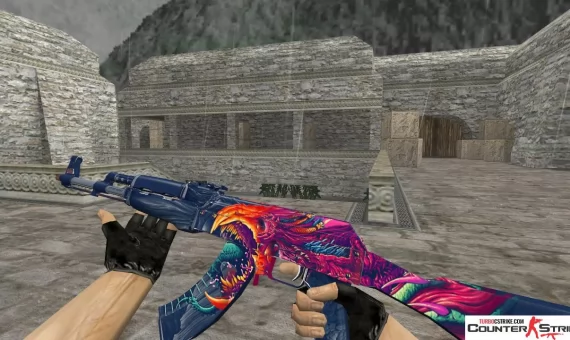 Модель HD AK-47 «Hyper Beast» с анимацией осмотра для CS 1.6