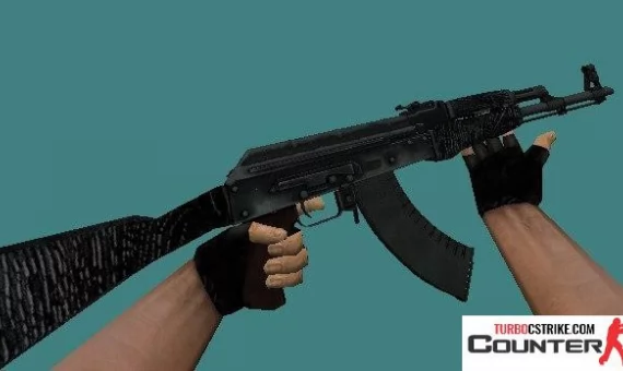 Модель AK-47 «Черный Ламинат» с анимацией осмотра для CS 1.6
