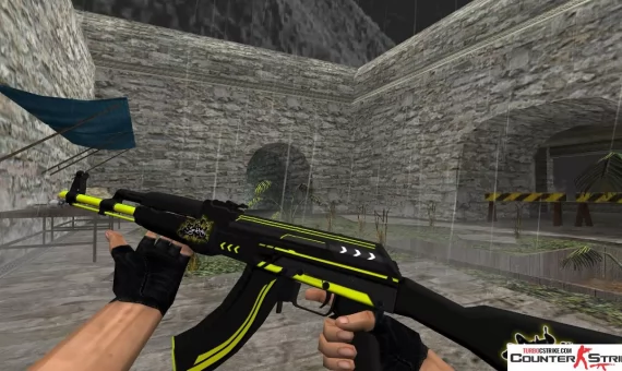 Модель HD AK-47 «Machine» с анимацией осмотра для CS 1.6