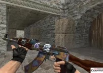 Модель HD AK-47 «Case Hardened SK.Gaming» для CS 1.6