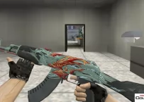 Модель HD AK-47 «Aquamarine Revenge» с анимацией осмотра для CS 1.6