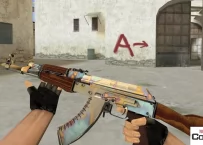 Модель AK-47 «Case Hardened» с анимацией осмотра для CS 1.6