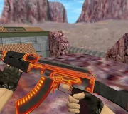 Модель HD AK-47 «Heat» с анимацией осмотра для CS 1.6