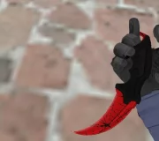 Модель ножа «Karambit - Crimson Web» с анимацией осмотра для CS 1.6