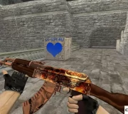 Модель HD AK-47 «Outlaw» с анимацией осмотра для CS 1.6