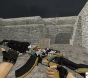 Модель HD AK-47 «Dragon Gold» с анимацией осмотра для CS 1.6