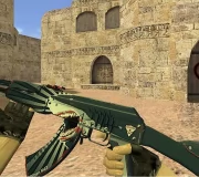Модель AK-47 «Sharks Attack» с анимацией осмотра для CS 1.6