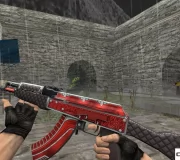 Модель HD AK-47 «Ruby» с анимацией осмотра для CS 1.6